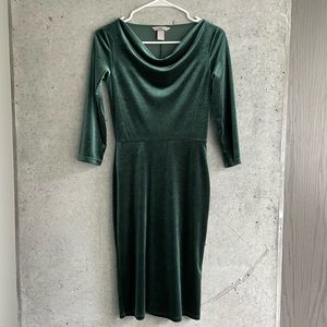 Green velvet dress